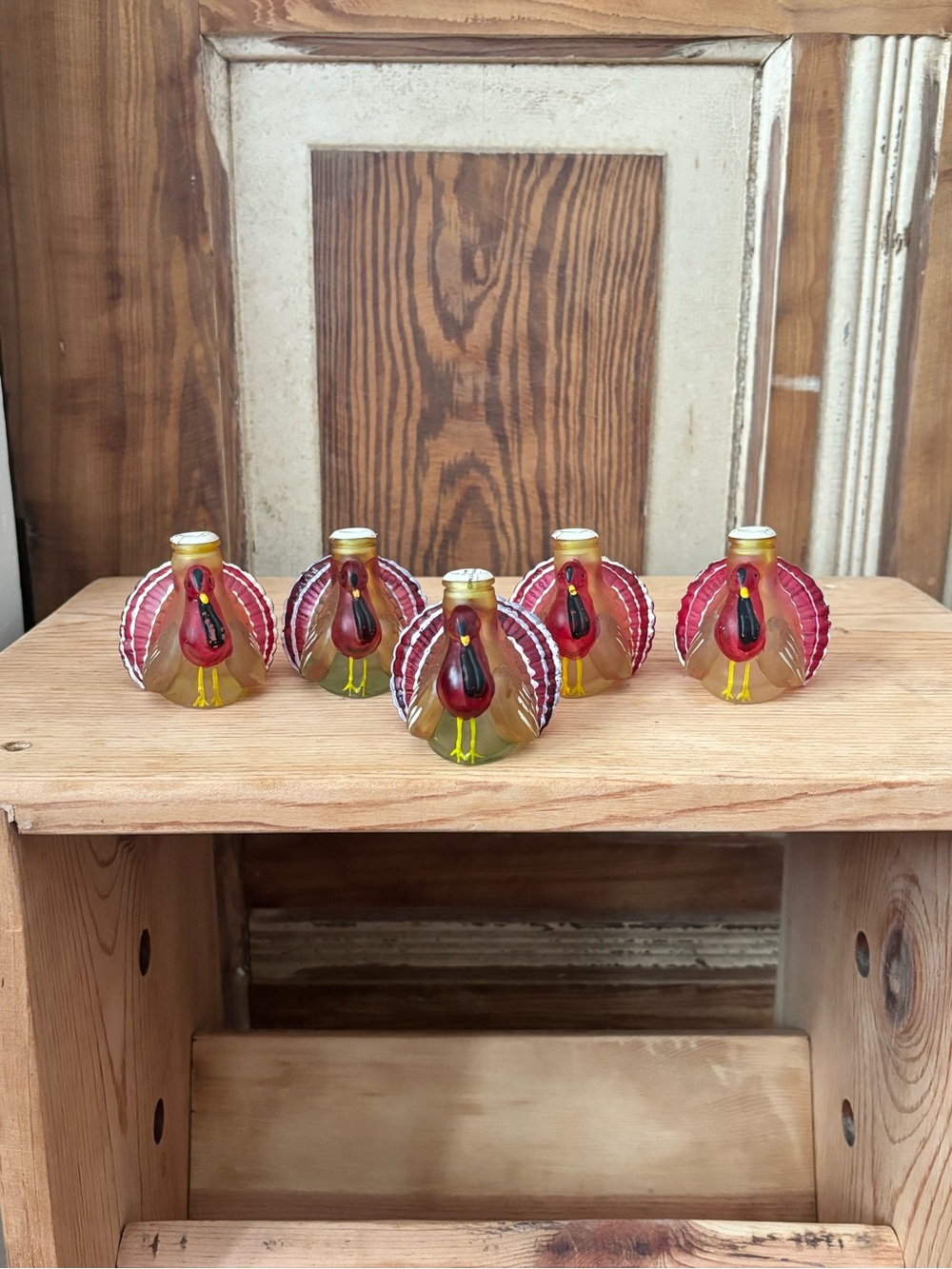 Old World Glass Turkey Light Covers-Set of 5